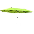 thumbnail image 1 of Outsunny 15ft Double-sided Patio Umbrella with Twin Canopy, Green, 1 of 10