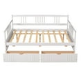thumbnail image 3 of Aukfa Daybed with 2 Storage Drawers, Wood Full Size Daybed Frame for Guests Sleepovers, White, 3 of 8