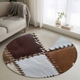 thumbnail image 5 of Rectangle Rug 4ft Area Rug, Cowhide Leather Animal Skin Texture Area Rugs for Living Room Bedroom, Abstract Collage Art Floor Mat Non-Slip Non-Shedding Carpet Indoor Accent Rugs, 5 of 9
