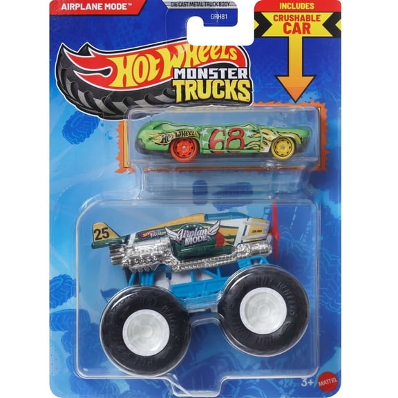 Hot Wheels Monster Trucks Airplane Mode Diecast Car