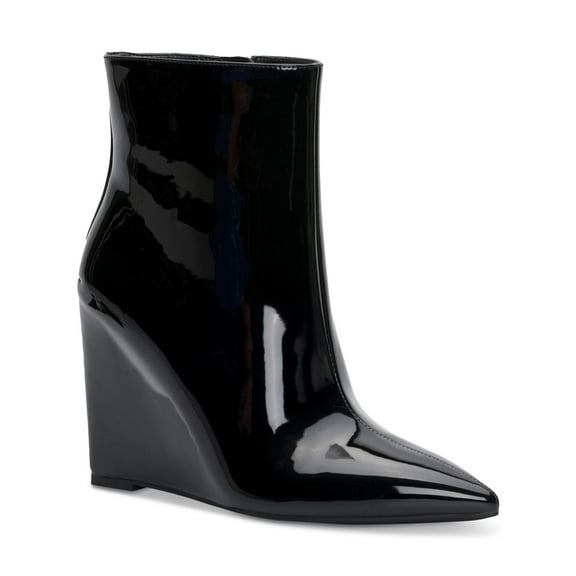 INC Womens Black Comfort Hidden Heel Azah Pointed Toe Wedge Zip-Up Booties 6 M