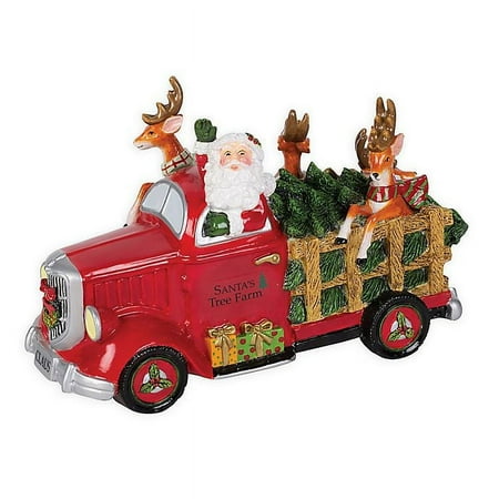Fitz and Floyd Forest Frost Santa's Tree Farm Musical Figurine