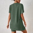 thumbnail image 7 of MXUIKV Workout Sets for Women Lightweight Summer Loose Fitted Side Slit Hem T-Shirts Tight Shorts(Large,Army Green), 7 of 7
