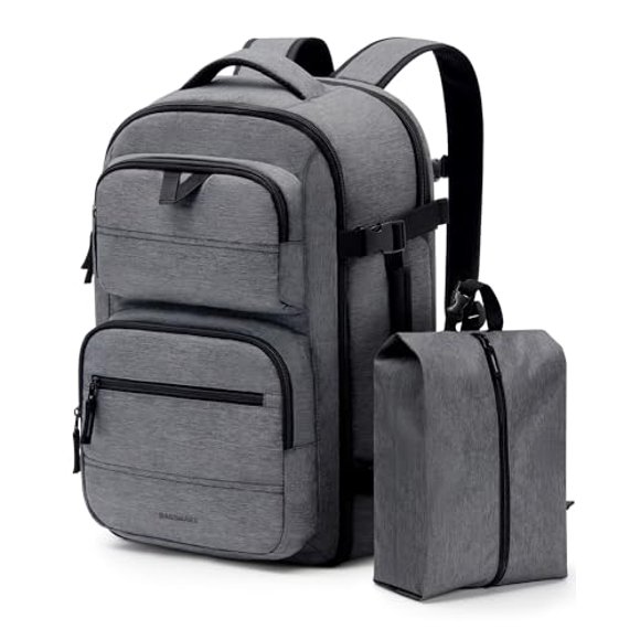 BAGSMART Sac à Dos de Voyage pour Femmes Hommes, 40L Approuvé pour Vol avec Sac à Chaussures, Grand Sac à Dos Personnel avec Compartiment pour Ordinateur Portable 17 Pouces, Valise Weekender