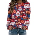 thumbnail image 1 of lcziwo Offres Prime Chandail de Noël pour Femme, Chandail de Noël pour Femme Chandails Graphiques 3D du Père Noël Manches Longues Col Rond Hauts de Fête de Noël Rouge, TG, 1 of 7