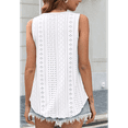 thumbnail image 7 of Womens Tank Tops Sleeveless Eyelet Embroidery Scoop Neck Loose Fit Casual Summer Flowy White XL, 7 of 7