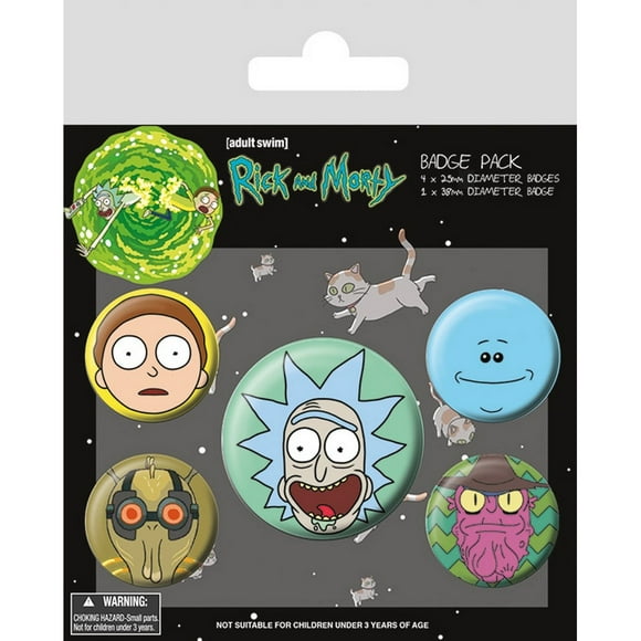 Rick And Morty Ensemble de Badges Heads (Pack de 5)