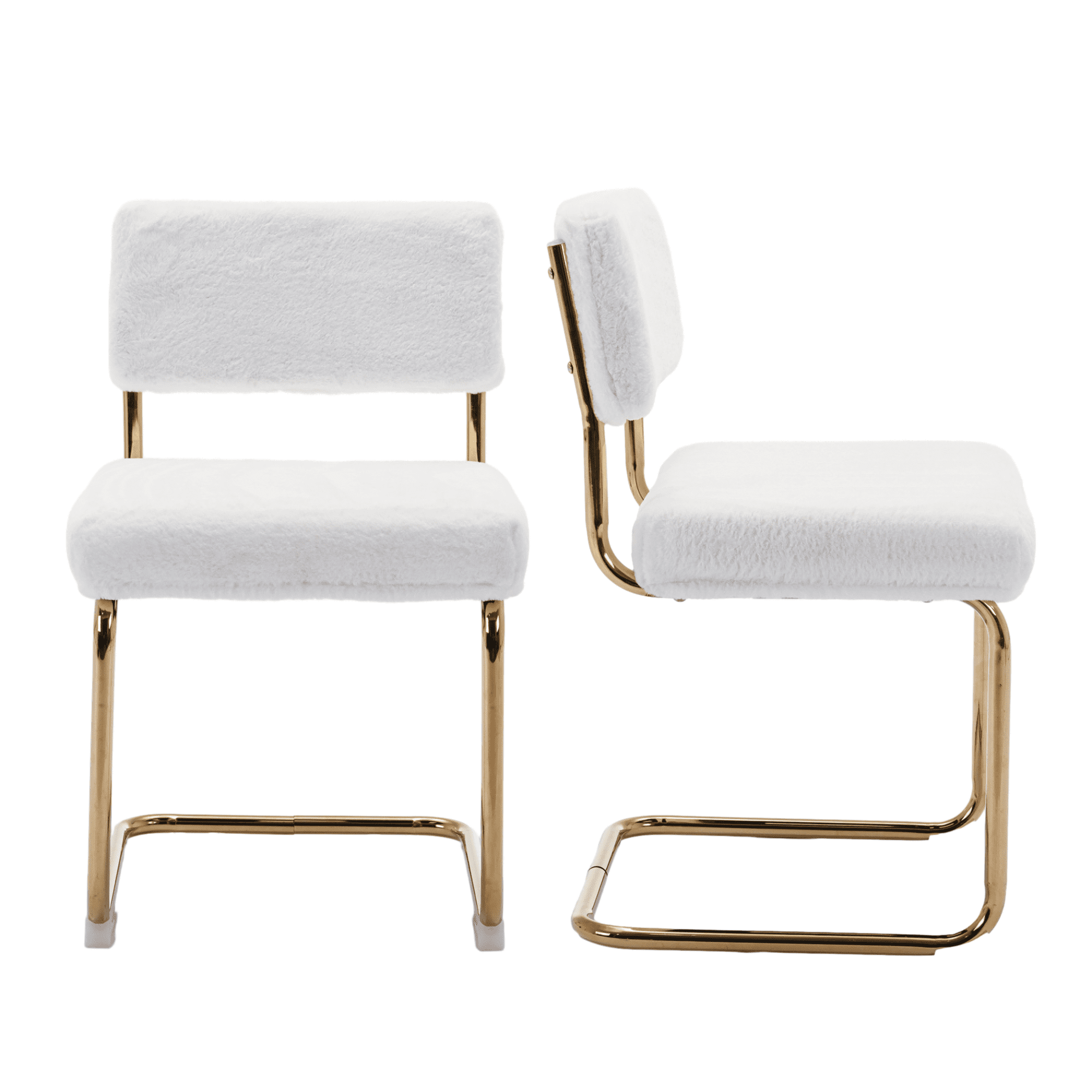Modern Accent Armless Kitchen Chairs with Channel Tufting, Dining Chairs with Corduroy Fabric