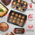 thumbnail image 4 of Perlli Baking Pan Set 6-Piece Carbon Steel Bakeware for Kitchen with Red Silicone Handles, 4 of 7