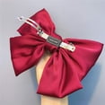thumbnail image 4 of VONTER 8 Inch Bow Hair Clips Solid Color Big Satin Ribbon French Barrette Hair Barrettes Hair Accessories,Wine Red, 4 of 8