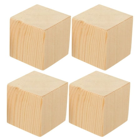 LOLIPPYY Set of 4 Khaki Wood Bed Risers Height Extenders for Bedroom Furniture 2.36 x 1.97 x 1.97 inches