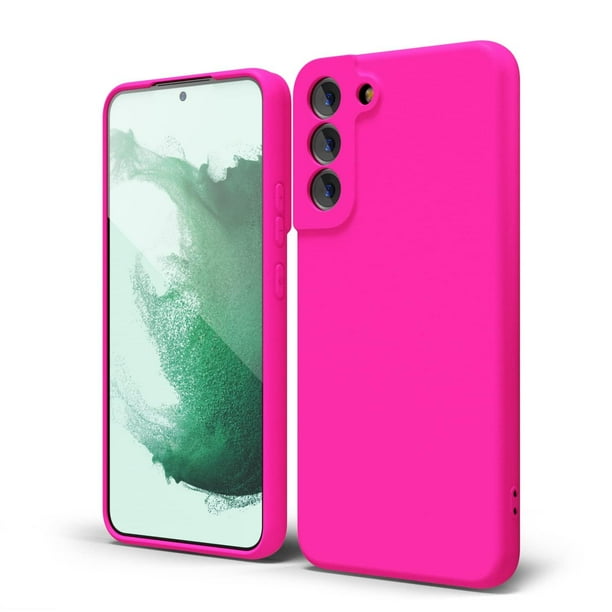 oakxco - Funda de silicona líquida para Samsung Galaxy S22 Plus, color sólido fluorescente, delgada,