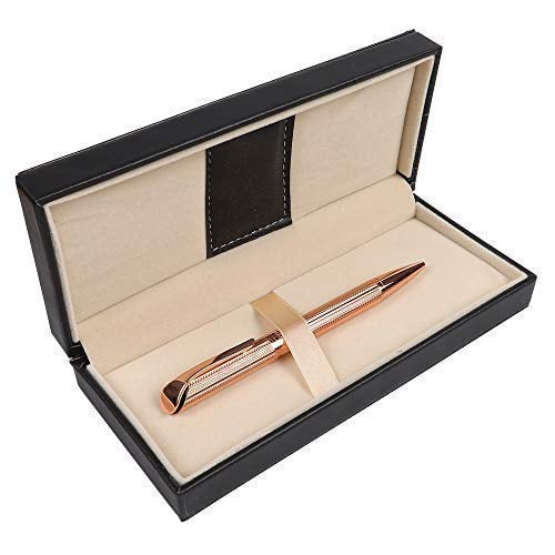 Penneed Bolígrafo Con Caja De Regalo Bolígrafo Retráctil Para Hombres Y Mujeres Oficina Ejecutiva De Negocios Material Escolar Recargable Tinta Negra De 1,0 Mm B5 (Oro Rosa)