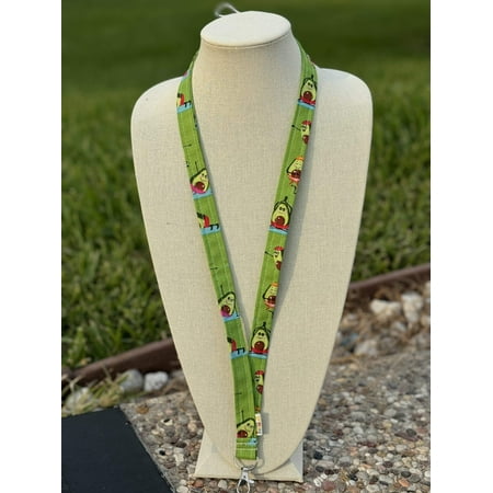 Avocado Yoga Lanyard Keychain Badge ID Holder