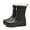 Black, variant on Womens Rain Boots Rainy Season Tube Mouth Solid Color Rain Shoes Thick Rainproof Non Slip Women Rubber Boots Brown 36
