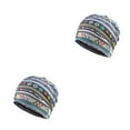 thumbnail image 1 of Maytalsory Bonnet Ethnique Style Hijab Floral Imprimé Coloré Turban Réglable Oreille Protection Style Accessoires Bonnet Bleu Bande 2Set, 1 of 6