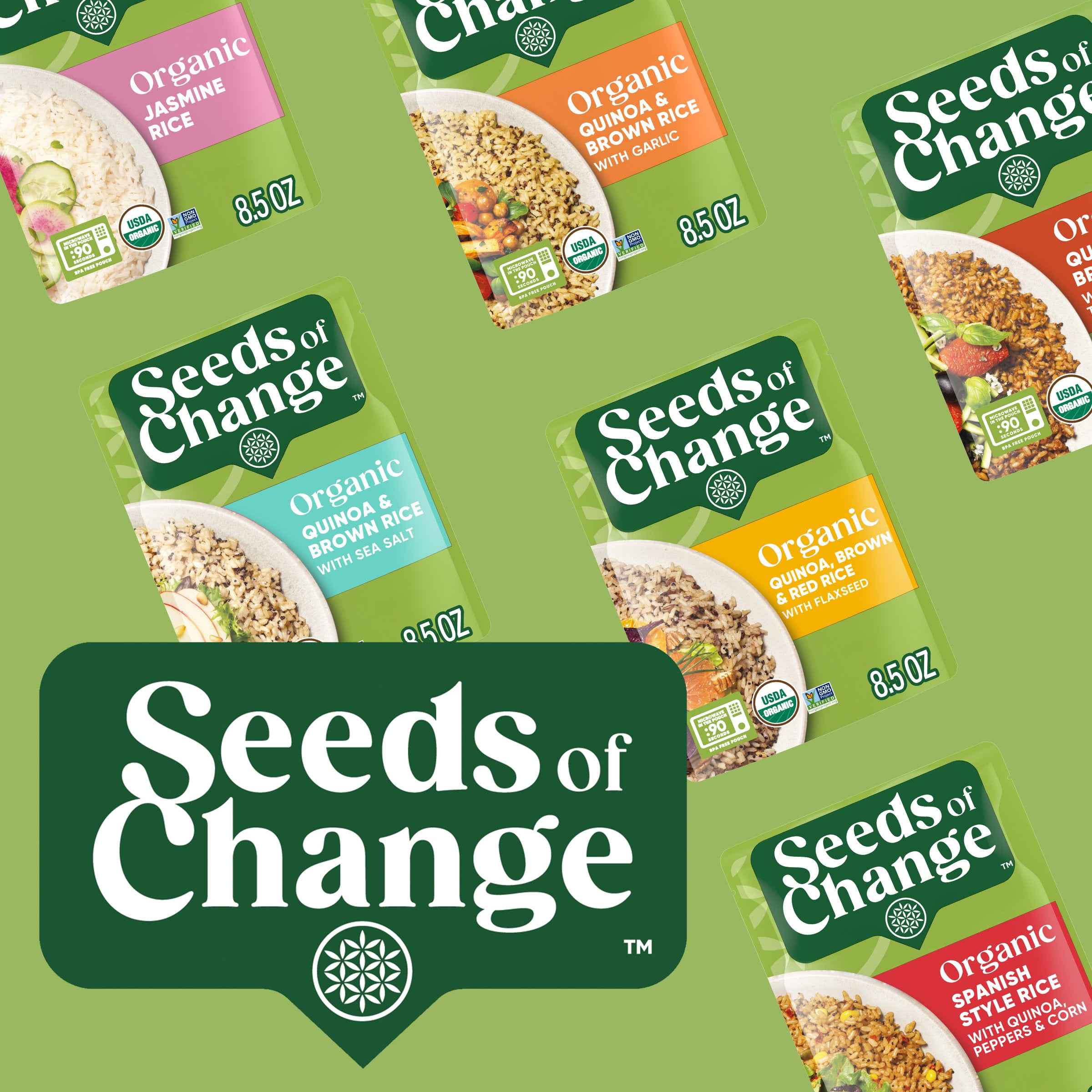 Pack of 2 Seeds of Change Organic Brown Jasmine Rice with Cilantro Lime, 8.5 oz (Package May Vary)