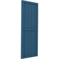 thumbnail image 2 of Ekena Millwork 17 1/2"W x 74"H Americraft Five Board Exterior Real Wood Two Equal Panel Framed Board-n-Batten Shutters (Per Pair), Sojourn Blue, 2 of 9