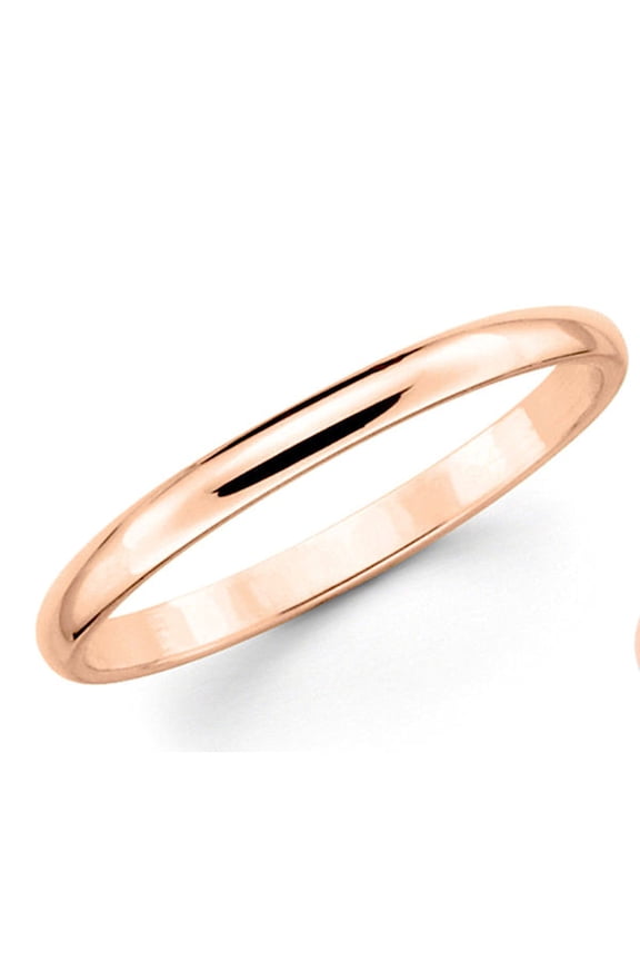 Rose Gold Plated Stainless Steel 2mm Wedding Band Ring