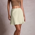 thumbnail image 6 of Gamivast Womens Slip Skirt High Waisted Smooth Silky A Line Satin Skirt Side Invisible Zipper Delicate Floral Lace Trim Hem Short Mini Skirt Cocktail Party, 6 of 8