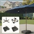 thumbnail image 6 of Vcatnet 15ft Large Patio Umbrella with Solar Lights Outdoor Double-Sided Rectangle Market Umbrella with Crank Handle and Base, Dark Blue, 6 of 9