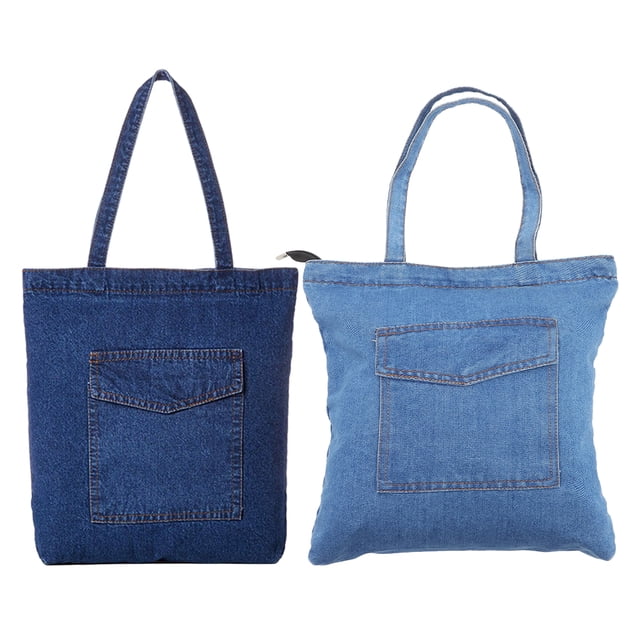Bolso de mano de mezclilla de gran capacidad, bolso de hombro de mezclilla ligero y suave, bolso de mano unisex para mujer, para viajes, compras y trabajo