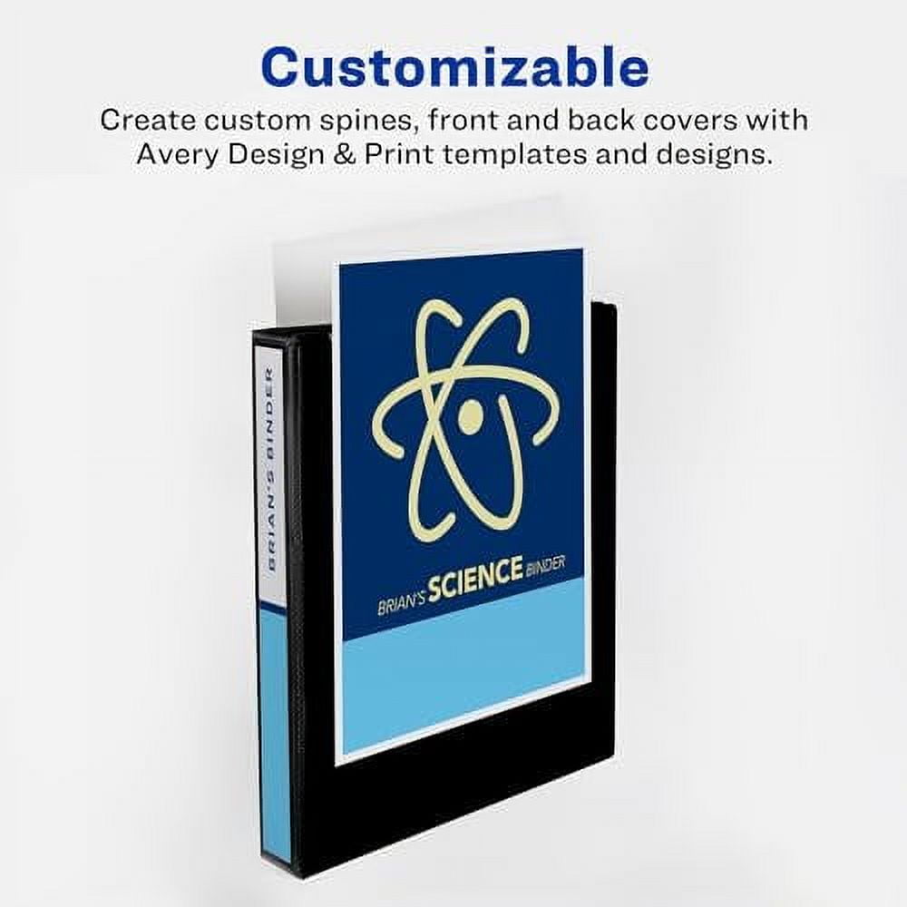 Avery Durable View 3 Ring Binder, 1 Inch Slant Rings, 12 White Binders (17012)