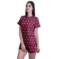 thumbnail image 2 of Moomaya Womens Printed Tee and Shorts Pajama Set PJs,Short Sleeve Sleepwear Nightwear S-XXL, 2 of 7