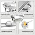 thumbnail image 5 of EVGTTI 4 Pack Chafing Dish for Buffet, 8QT Roll Edge Designed Chafing Dish Buffet Set, Stainless Steel Food Warmer with 1/3 Size Pan for Parties, Church Events, 5 of 6