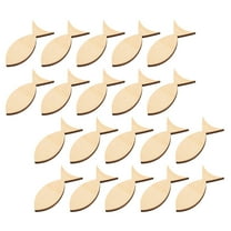 SILENRADAWN 50Pcs Unfinished Wood Pieces Mini Fish Cutouts for Diy Projects