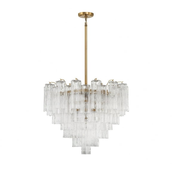 Crystorama Addis 12 Light Aged Brass Chandelier - 26.75"W x 21.5"H x 26.75"D