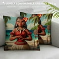 thumbnail image 3 of Leisuo Girl Throw Pillow Cover Hawaii Beach Aloha Cartoon Sexy Tropical Palm Ocean Nature Pillow Case Decorative Men Women Room Cushion Cover for Home Couch, 3 of 5