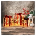 thumbnail image 6 of Yunken 3 Pieces Christmas Lighted Gift Boxes Decorations with 60 LED Lights for Indoor and Outdoor Holiday Display, 6 of 9