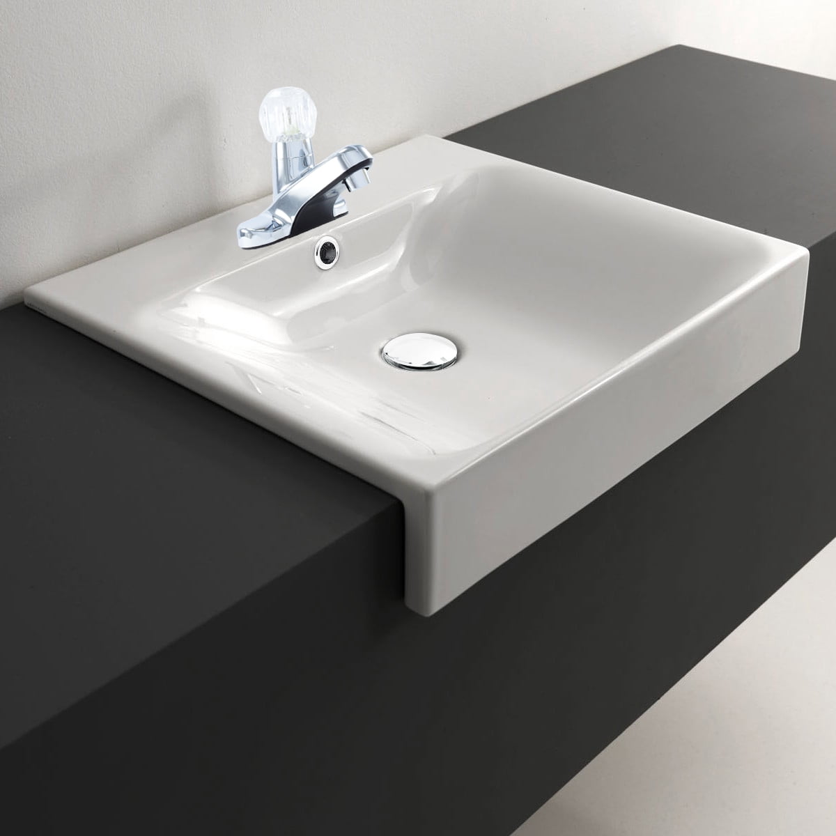 50193010 Non-Metallic Single Handle Ceramic Disc Faucet, Chrome Finish, 4-inch Center, Less Pop-up