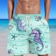 thumbnail image 1 of Puntoco Pantalones Cortos Con Estampado Hawaiano Para Hombre, Pantalones Cortos Con Bolsillo Y Cordón, Color M, 1 of 5