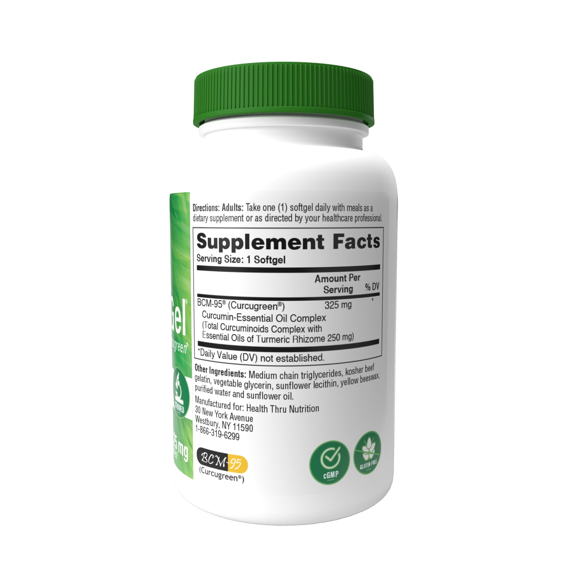 Curcu-Gel® 325mg (Curcumin as BCM-95®) 60 Softgels by Health Thru Nutrition
