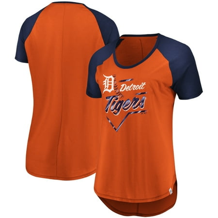 - Detroit Tigers Majestic Women's Game Shake-Up Raglan T-Shirt - Orange