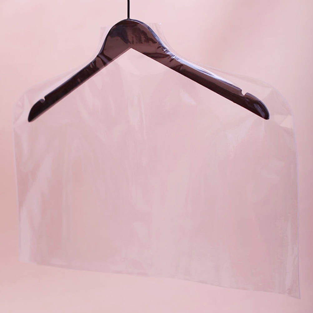 FENGGUIQU 6Pcs Clear Garment Bags Hanging Clothes Covers Dust Resistant Reusable Storage Pouches for Coats Suits