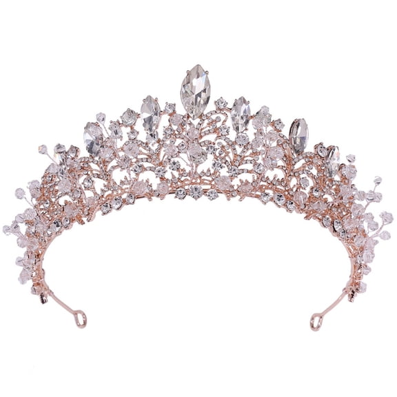 ZUARFY Baroque Faux Crystal Crown Rhinestone Wedding Bridal Tiara Jewelry Headpiece