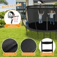 thumbnail image 5 of KOFUN Trampoline with Basketball Hoop, Enclosure, Light, Sprinkler, Anchors Kit, Ladder, 8FT 10FT 12FT 14FT 15FT 16FT Heavy Duty Backyard Trampoline for Kids and Adults, Black, 5 of 9
