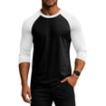 thumbnail image 6 of Dresfit Baseball Tee for Men Crew Neck 3/4 Sleeve Raglan Shirts 2026 Breathable Vintage Tops Lightweight Colorblock Lightweight Athletic T Shirts White, 6 of 6