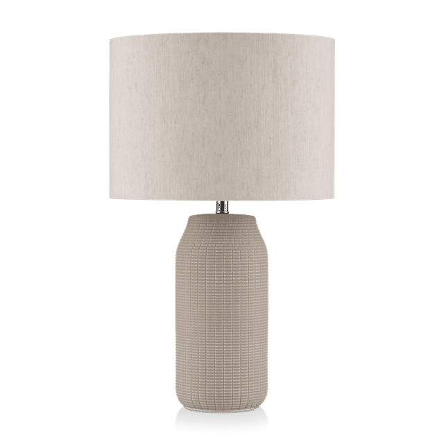 Bouclair Taupe Patterned Ceramic Table Lamp