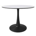 thumbnail image 3 of LeisureMod Round Dining Table Modern 40" Sintered Stone Tabletop with Black Steel Pedestal Base for Kitchen and Living Room Bristol Series in White, 3 of 10