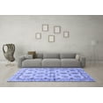 thumbnail image 3 of Ahgly Company Machine Washable Indoor Round Abstract Blue Modern Area Rugs, 4' Round, 3 of 4