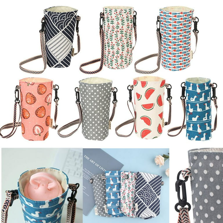 CANKER Packable Water Bottle Tote Carrier Bag Crossbody Tumbler Cup Mug  Holder Pouch 
