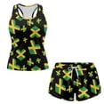thumbnail image 3 of Xoenoiee Heart Jamaica Flag Print Tankini Swimsuits for Women Tummy Control Two Piece Bathing Suits Scoop Neck Sleeveless Swim Tops with Boy Shorts, 3XL, 3 of 7