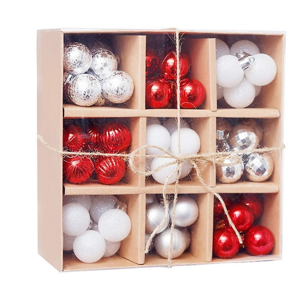 Juego de decoraciones navideñas inastillables, 99 Uds., bolas de árbol para vacaciones, boda, fiesta, adorno de temporada