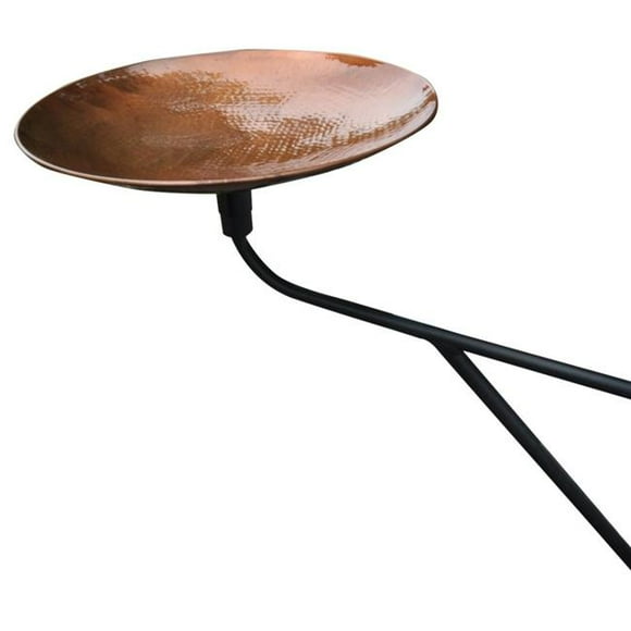17 in. Solid Copper Bird Bath with Premium Deck Mount