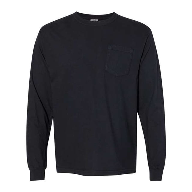 Camiseta con bolsillo de manga larga Comfort Colors, negro, L Colores Confort 4410