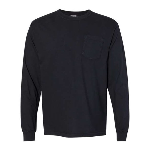 Camiseta con bolsillo de manga larga Comfort Colors, negro, L Colores Confort 4410
